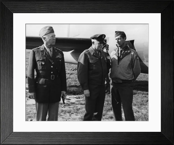 Framed Print : Generals George Patton, Hap Arnold, and Mark Clark in Italy, Dec. 8, 1943. (BSLOC_2013-12_108)