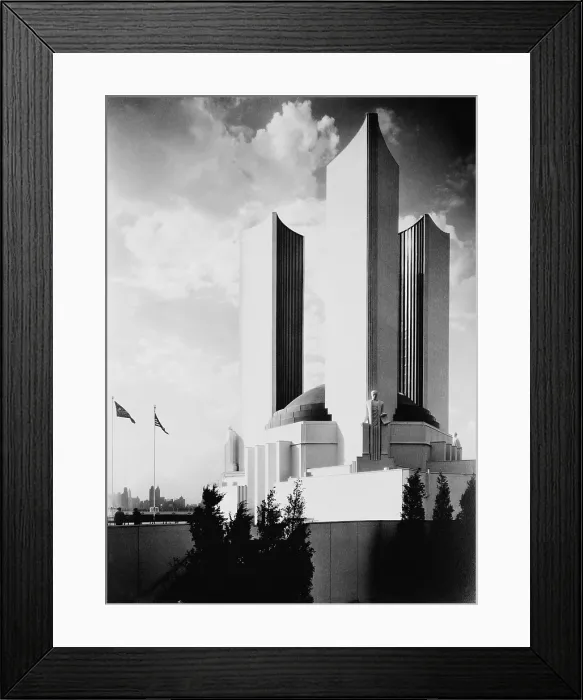 Framed Print : Futurist United States Government Buildings proposed for the A CENTURY OF PROGRESS INTERNATIONAL EXPOSITION, Chicago 1933-34