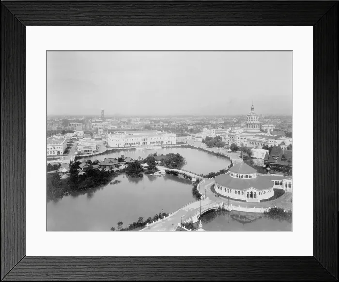 Framed Print : Bird's-eye view of WORLD'S COLUMBIAN EXPOSITION, Chicago 1893, showing the Horticulture, Woman's, Illinois State Framed Print : Bird's-eye view of WORLD'S COLUMBIAN EXPOSITION, Chicago 1893, showing the Horticulture, Woman's, Illinois State