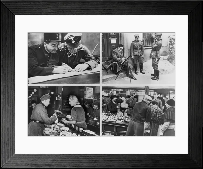 Framed Print : Scenes of German soldiers with Parisians during the Nazi occupation of France Framed Print : Scenes of German soldiers with Parisians during the Nazi occupation of France