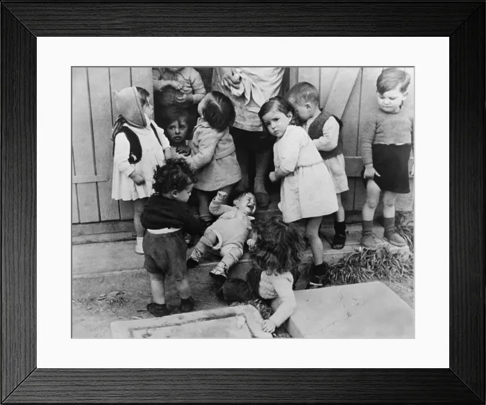 Framed Print : Child inmates of the Rivesaltes Internment Camp, in Vichy, France, in May 1941. During World War 2, it held gypsies, Jews and Spanish refugees. (BSLOC_2013_11_71)