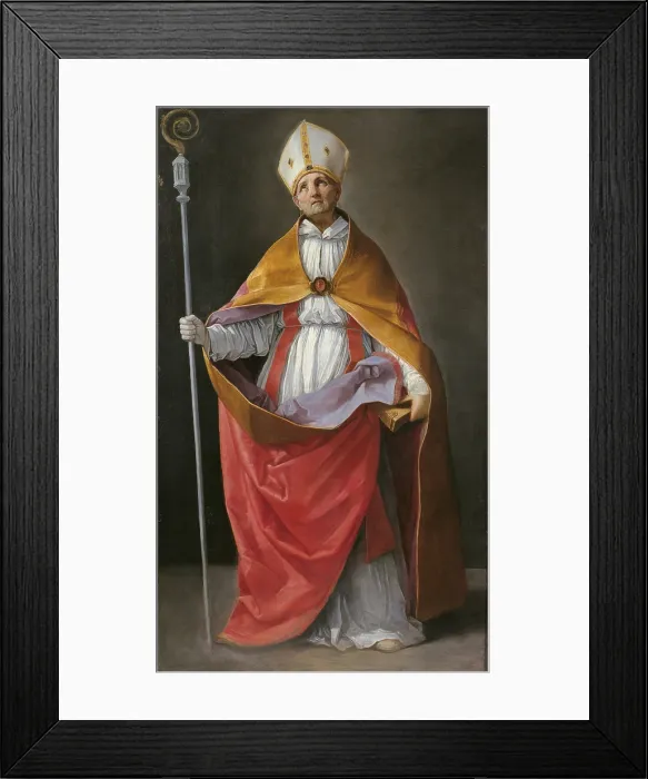Framed Print : St Andrew Corsini, by Guido Reni, 1638 - 1639 about, 17th Century, oil on canvas, cm 235 x 139 - Italy, Emilia Romagna, Bologna, National Picture Gallery Framed Print : St Andrew Corsini, by Guido Reni, 1638 - 1639 about, 17th Century, oil on canvas, cm 235 x 139 - Italy, Emilia Romagna, Bologna, National Picture Gallery
