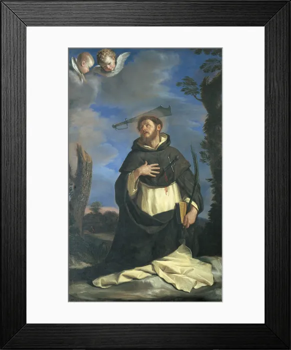 Framed Print : St Peter Martyr, by Giovan Francesco Barbieri known as il Guercino, 1646 - 1647, 17th Century, oil on canvas, cm 218 x 135 - Italy, Emilia Romagna, Bologna