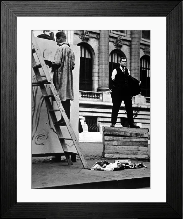 Framed Print : James Montgomery Flagg painting at the New York Public Library Framed Print : James Montgomery Flagg painting at the New York Public Library