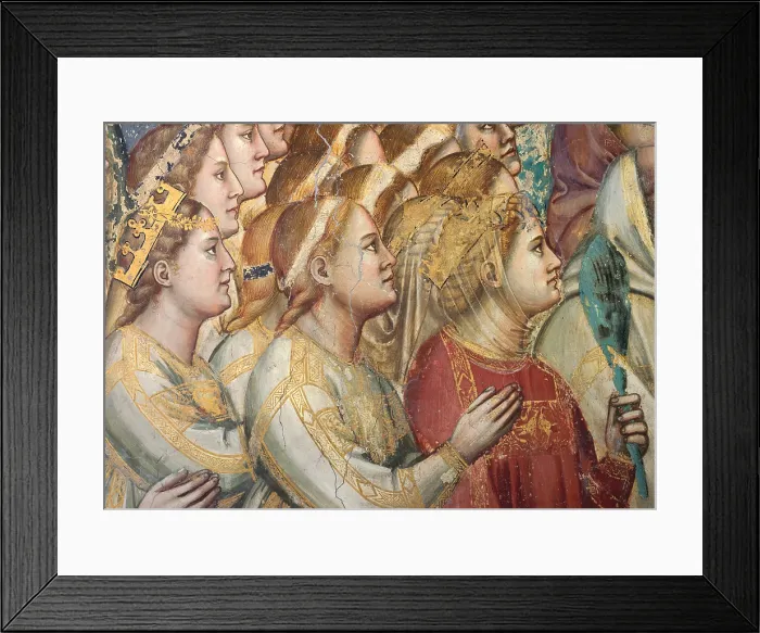 Framed Print : The Last Judgement, by Giotto, 1303 - 1305 about, 14th Century, fresco, cm 1000 x 840 - Italy, Veneto, Padua, Scrovegni Chapel. Detail. The Hosts of the Blessed