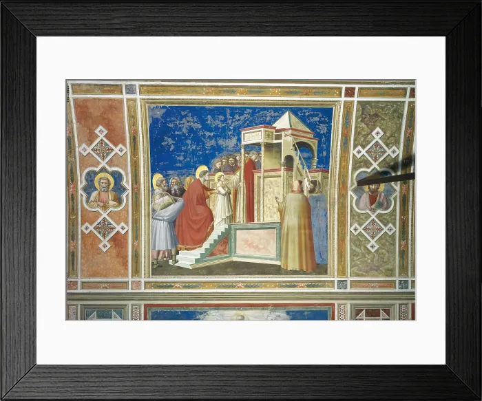 Framed Print : Scenes from the Life of the Virgin Presentation of the Virgin in the Temple, by Giotto, 1304 - 1306, 14th Century, fresco, cm 200 x 185 - Italy, Veneto, Padua, Scrovegni Chapel
