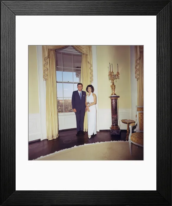 Framed Print : President and Jacqueline Kennedy in the White House Oval Room
