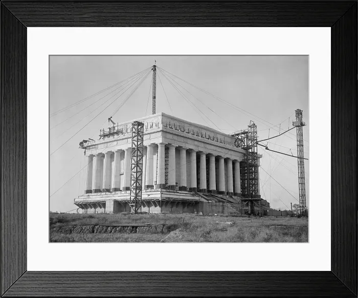 Framed Print : Lincoln Memorial under construction in 1915 Framed Print : Lincoln Memorial under construction in 1915