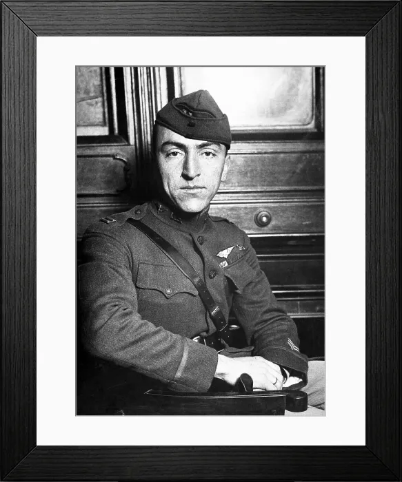 Framed Print : Captain Edward Rickenbacker, American Army Air Force Ace, was officially credited with 22 enemy planes downed in World War I. Ca. 1919 Framed Print : Captain Edward Rickenbacker, American Army Air Force Ace, was officially credited with 22 enemy planes downed in World War I. Ca. 1919