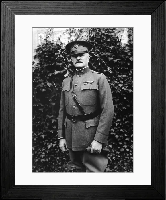 Framed Print : John J. Pershing led the American Expeditionary Forces in World War I. Chaumont, France. October 19, 1918
