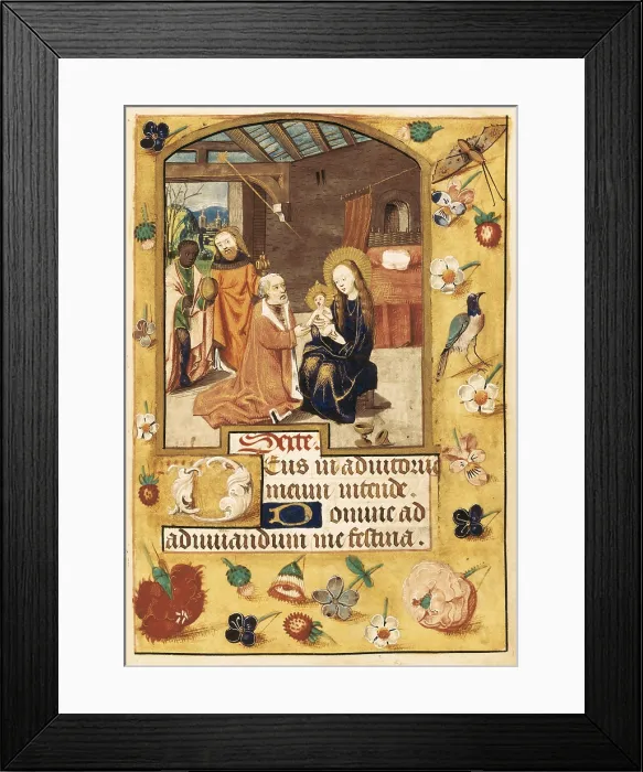 Framed Print : Book of Hours. 15th c. Epiphany scene. Work known as 'Hours of the Queen of Sweden'. Illuminations of the school of Bruges