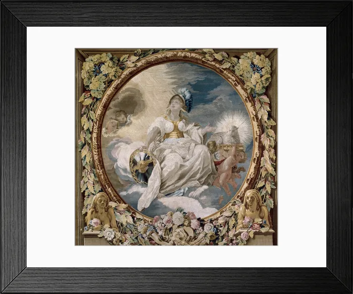Framed Print : CASTILLO, Jose del (1737-1793). Allegory of the Church. SPAIN. Madrid. Royal Palace. Work placed at the Alabarderos Hall. Tapestry Framed Print : CASTILLO, Jose del (1737-1793). Allegory of the Church. SPAIN. Madrid. Royal Palace. Work placed at the Alabarderos Hall. Tapestry