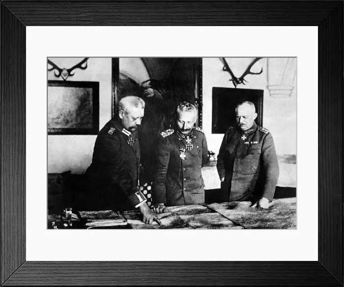 Framed Print : German General Headquarters. General von Hindenburg, Kaiser Wilhelm II, and General Ludendorff. World War I. January 1917 Framed Print : German General Headquarters. General von Hindenburg, Kaiser Wilhelm II, and General Ludendorff. World War I. January 1917