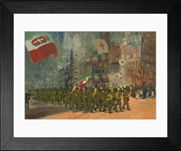 Framed Print : The Bersaglieri, by George Benjamin Luks, 1918, American painting, oil on canvas