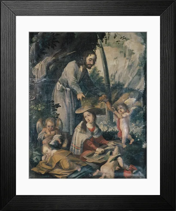 Framed Print : PEREZ DE HOLGUIN, Melchor (1665-1724). Laundress Virgin. 1718. Colonial baroque. Oil. BOLIVIA. La Paz. National Museum of Art. - J