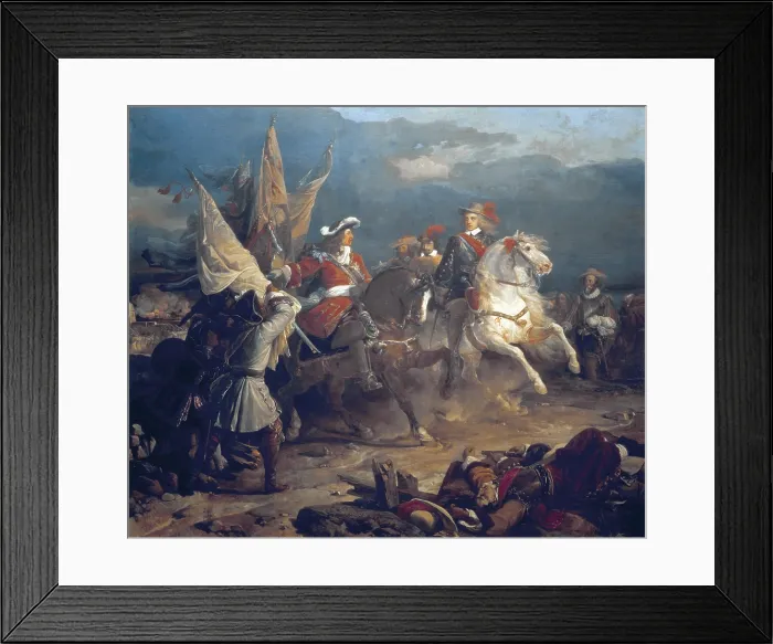 Framed Print : ALAUX, Jean (1786-1864). Battle of Villaviciosa, 10th December 1710. 1836. Episode from the War of the Spanish Succession (10th December 1710). Oil on canvas. FRANCE. Versailles