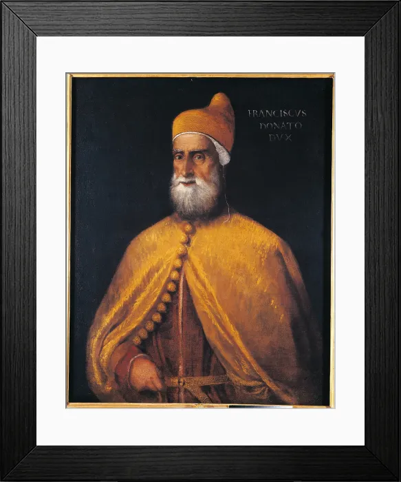 Framed Print : Portrait of Doge Francesco Don, by copy from Tiziano Vecellio know as Titian, 16th Century, oil on canvas, cm 110 x 98 - Italy, Lombardy, Milan, Brera art gallery Framed Print : Portrait of Doge Francesco Don, by copy from Tiziano Vecellio know as Titian, 16th Century, oil on canvas, cm 110 x 98 - Italy, Lombardy, Milan, Brera art gallery