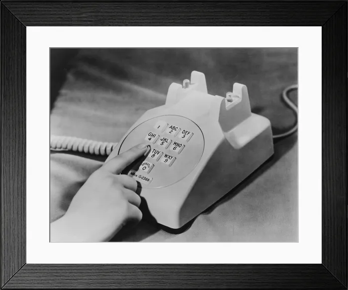 Framed Print : Bell Telephone Company introduced the push-button telephone in 1959 to replace the rotary dial phones