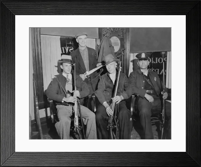 Framed Print : Posse from Wellsville, Ohio, ready to hunt for Pretty Boy Floyd in October 1934. The FBI's Public Enemy No. 1, was killed on Oct