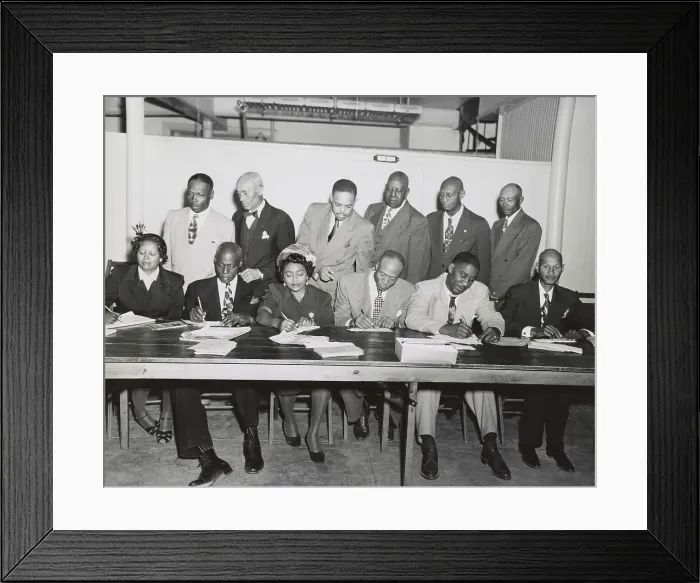 Framed Print : San Antonio Branch of the NAACP planning their 1952 membership campaign