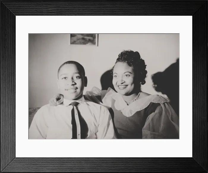 Framed Print : Emmett Till with his mother, Mamie Bradley, ca. 1950 Framed Print : Emmett Till with his mother, Mamie Bradley, ca. 1950
