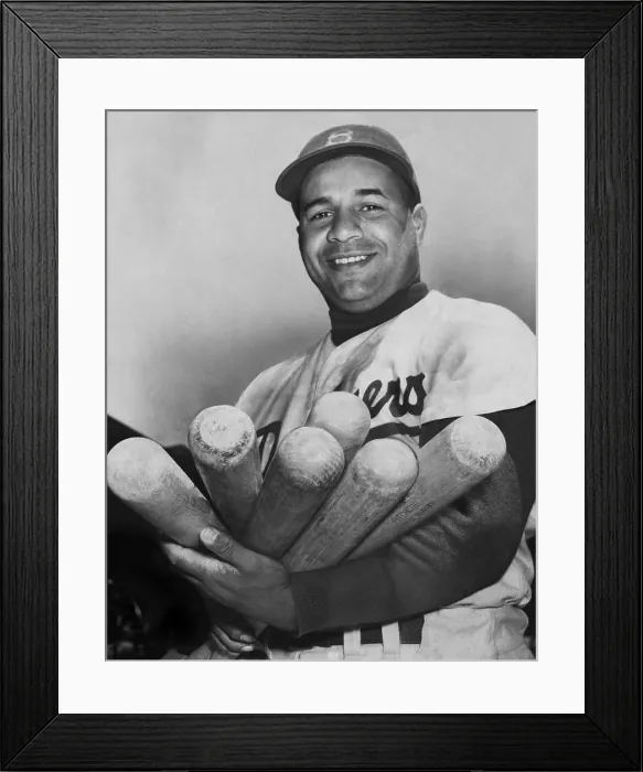 Framed Print : Roy Campanella, catcher for the Brooklyn Dodgers, holding six bats, June 4, 1953 Framed Print : Roy Campanella, catcher for the Brooklyn Dodgers, holding six bats, June 4, 1953
