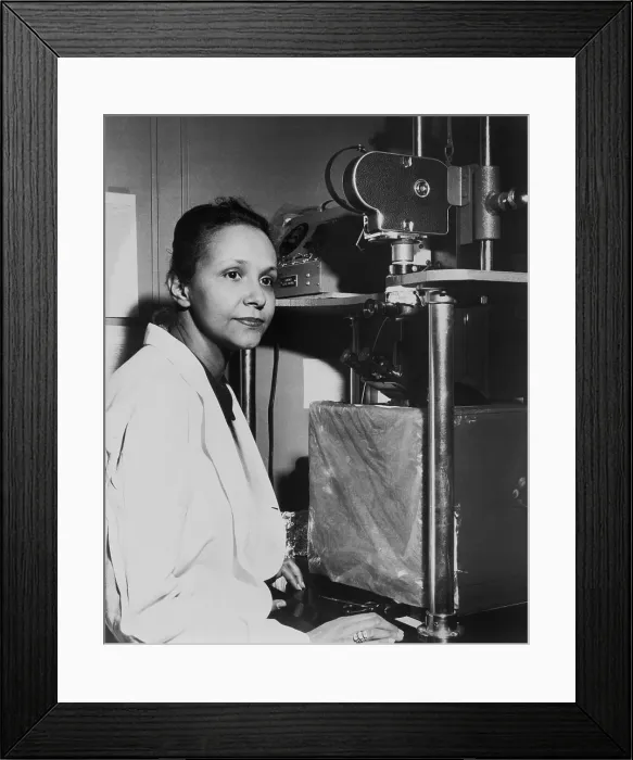Framed Print : Jane C. Wright (b. 1919), worked with her father at the Cancer Research Foundation at Harlem Hospital in the 1950s, conducting early chemotherapy trials