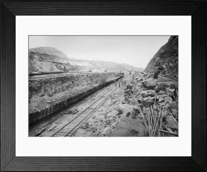 Framed Print : Panama Canal construction from Gold Hill looking north. 1908 Framed Print : Panama Canal construction from Gold Hill looking north. 1908