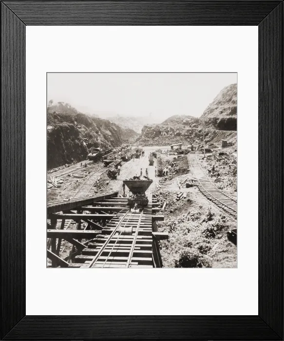 Framed Print : Panama Canal construction at the Culebra Cut, Panama Canal in 1907 Framed Print : Panama Canal construction at the Culebra Cut, Panama Canal in 1907