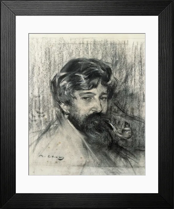 Framed Print : CASAS i CARBO, Ramon (1866-1932). Portrait of Santiago Rusinol. ca. 1897. Detail. Charcoal and conte crayon with touches of white gouache. Modernism. Drawing. SPAIN. Barcelona Framed Print : CASAS i CARBO, Ramon (1866-1932). Portrait of Santiago Rusinol. ca. 1897. Detail. Charcoal and conte crayon with touches of white gouache. Modernism. Drawing. SPAIN. Barcelona