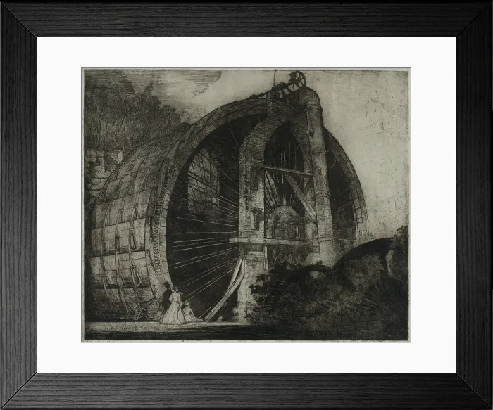 Framed Print : The world's largest water wheel powered Henry Burden's iron plant on the Wynantskill River in South Troy, New York