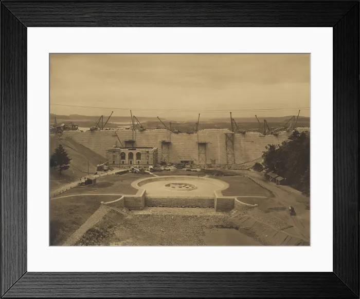 Framed Print : The Wachusett Dam in Clinton, Massachusetts was built on the Nashua River from 1897-1905 and still stands. It has supplied water to Boston for over a hundred years