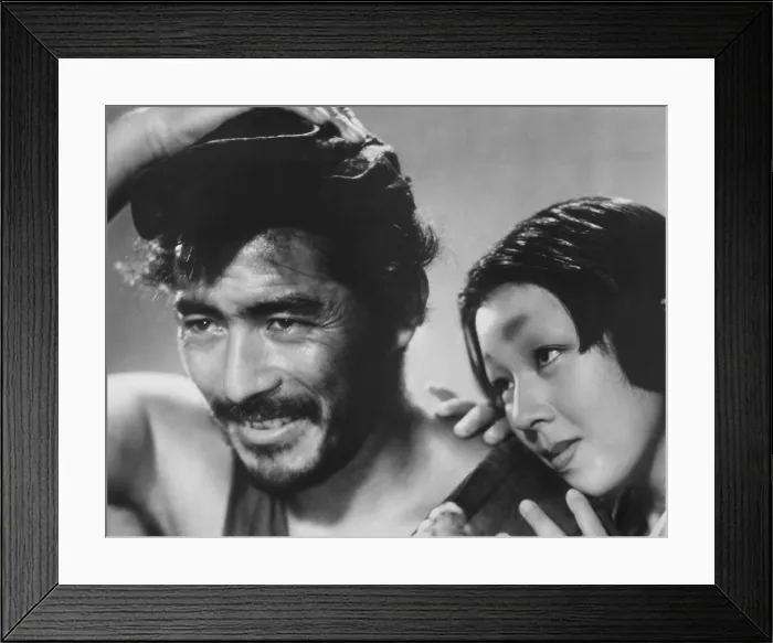 Framed Print : RASHOMON, from left: Toshiro Mifune, Machiko Kyo, 1950