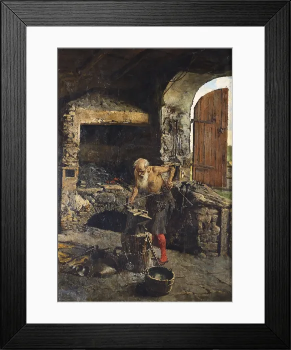 Framed Print : FORTUNY, Mariano (1838-1874). Toledo Sword Maker. 2nd half 19th c. Romanticism. Oil on canvas. SPAIN. Granada. Museums of Fine Arts of Granada