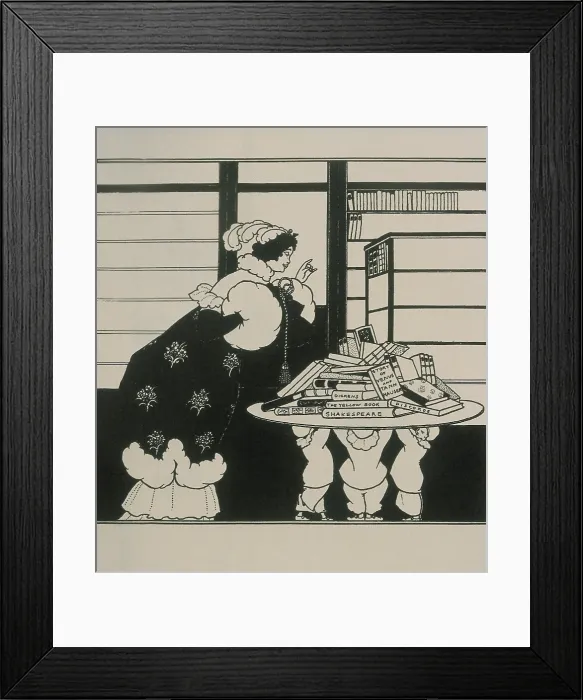 Framed Print : BEARDSLEY, Aubrey Vincent (1872-1898). Design for a front cover of The Yellow Book (not used), reproduced in The Later Work of Aubrey Beardsley, rev