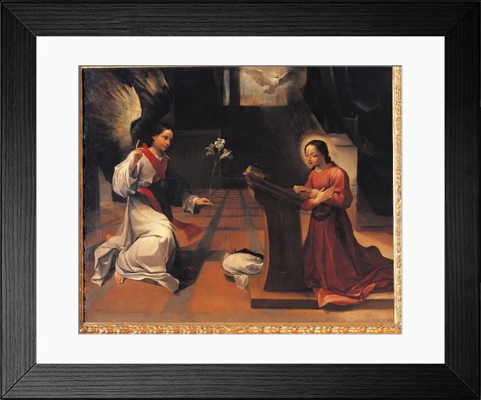 Framed Print : Annunciation, by Ludovico Carracci, 1585 about, 16th Century, oil on canvas, cm 182, 5 x 221 - Italy, Emilia Romagna, Bologna, National Picture Gallery Framed Print : Annunciation, by Ludovico Carracci, 1585 about, 16th Century, oil on canvas, cm 182, 5 x 221 - Italy, Emilia Romagna, Bologna, National Picture Gallery
