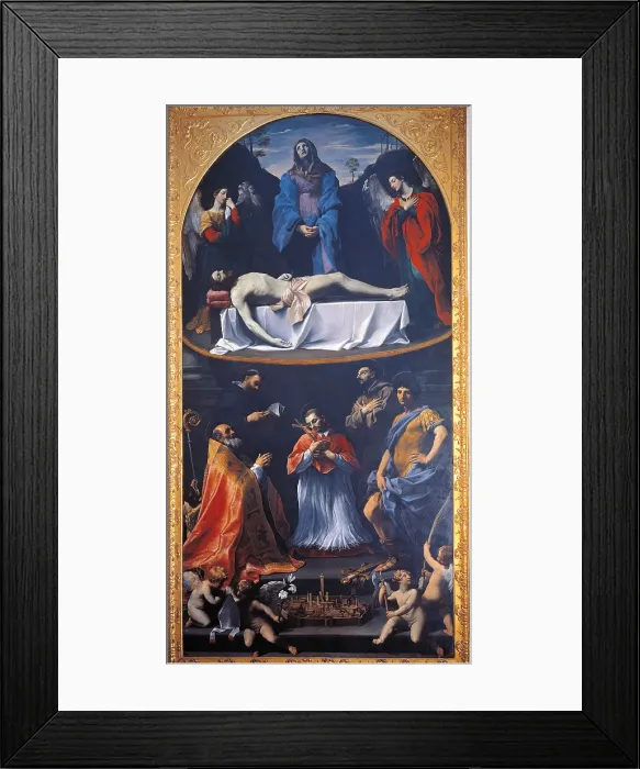 Framed Print : Lament over the Body of Christ (Piet dei Mendicanti), by Guido Reni, 1613 - 1616 about, 17th Century, oil on canvas, cm 704 x 341 - Italy, Emilia Romagna, Bologna