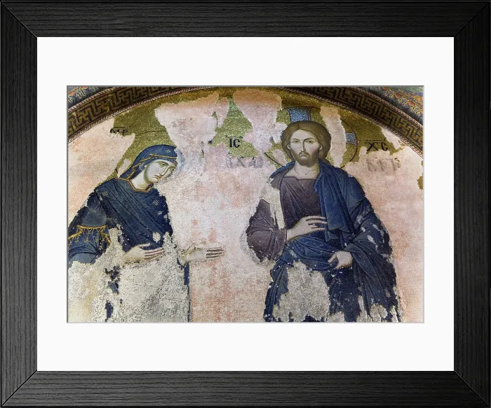 Framed Print : TURKEY. Istanbul. Kahriye Camii (Chora Church). Depiction of Jesus Christ and Virgin Mary. Narthex inside. Early Byzantine art