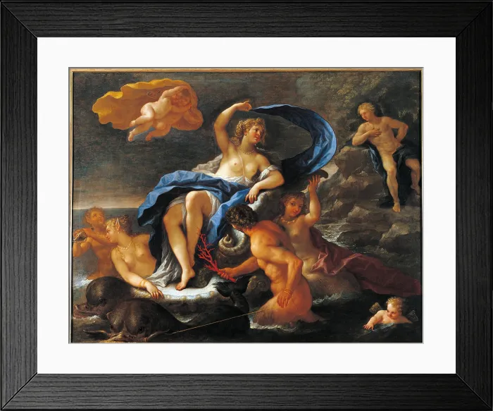 Framed Print : The Triumph of Galatea (or Venus), by Paolo De Matteis, 17th Century post -, oil on canvas, cm 177 x 228 - Italy, Lazio, Rome, Palazzo Koch, Banca dItalia Collection. All