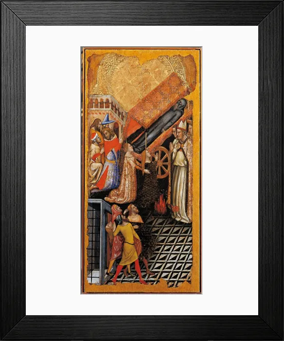 Framed Print : The healing of Sophie, daughter of the Emperor Constantine, at the funeral of St Anthony the Abbot Sophie possessed by the demon, by Vitale degli Equi known as Vitale da Bologna Framed Print : The healing of Sophie, daughter of the Emperor Constantine, at the funeral of St Anthony the Abbot Sophie possessed by the demon, by Vitale degli Equi known as Vitale da Bologna