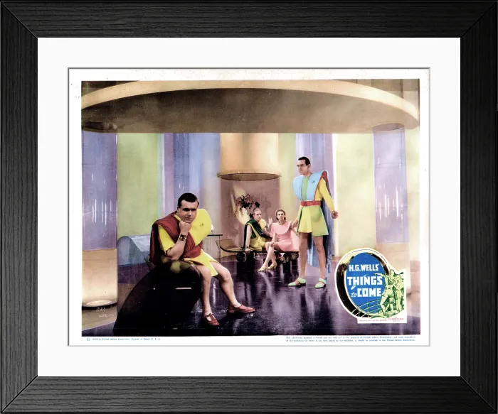 Framed Print : THINGS TO COME, US lobbycard, Edward Chapman, Pearl Argyle, Raymond Massey, (lobbycard), 1936