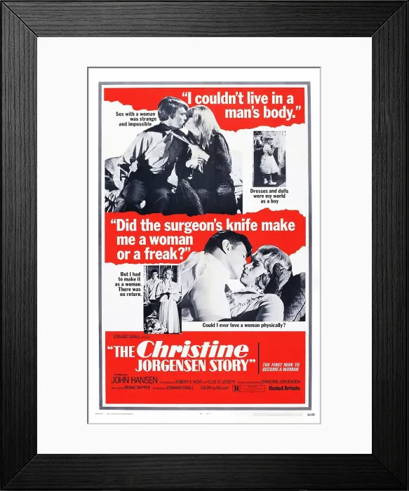 Framed Print : THE CHRISTINE JORGENSEN STORY, US poster art, John Hansen, 1970 Framed Print : THE CHRISTINE JORGENSEN STORY, US poster art, John Hansen, 1970