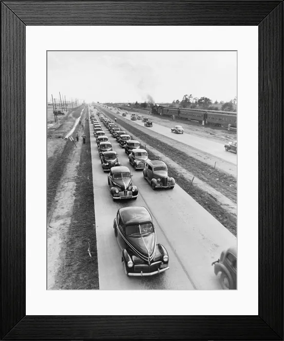 Framed Print : U.S. Highway 62 was expanded into a four lane highway in the 1940s