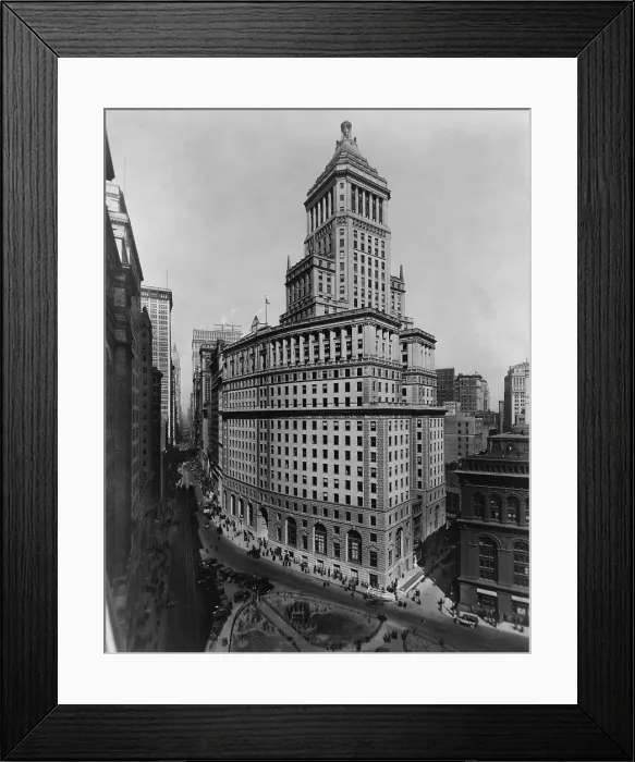 Framed Print : Standard Oil Building at 26 Broadway has a complex architectural history. The lower nine floors were build in the 1880's. In the 1920s more floors and the tower were added Framed Print : Standard Oil Building at 26 Broadway has a complex architectural history. The lower nine floors were build in the 1880's. In the 1920s more floors and the tower were added