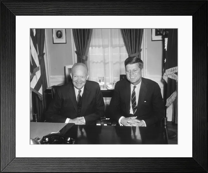 Framed Print : President Dwight Eisenhower Meets with President-elect John Kennedy. They discussed the transition from the Eisenhower to Kennedy presidency. Dec. 12, 1960. - (BSLOC_2015_1_132)