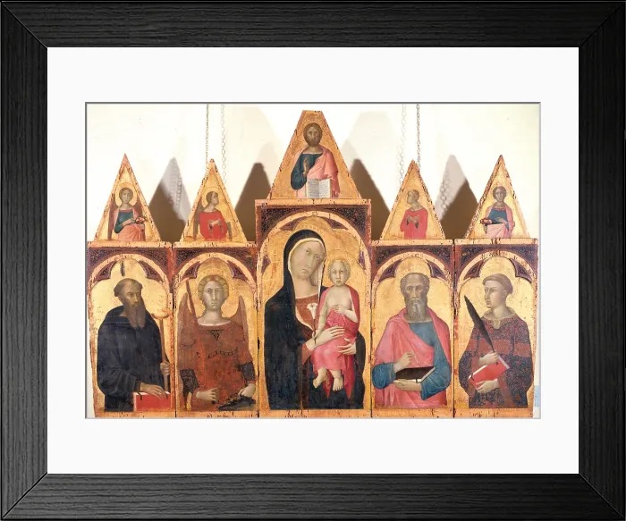 Framed Print : Polyptych, by Ceccarelli Naddo, 14th Century, panel, - Italy, Tuscany, Siena, National Art Gallery. (522991) Everett CollectionMondadori Portfolio**US SALES ONLY**