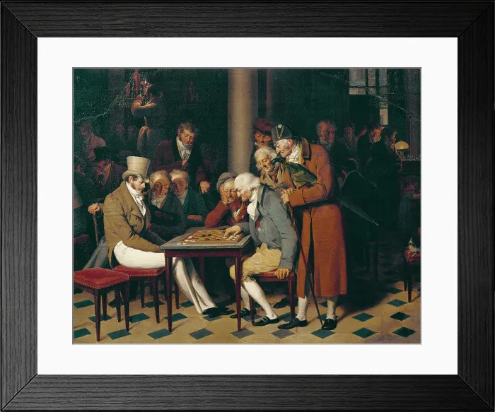 Framed Print : BOILLY, Louis Leopold (1761-1845). Game of Draughts at the Cafe Lamblin. 1820. Cafe de Paris in which first met Bonapartist and later intellectuals as Stendhal and Baudelaire Framed Print : BOILLY, Louis Leopold (1761-1845). Game of Draughts at the Cafe Lamblin. 1820. Cafe de Paris in which first met Bonapartist and later intellectuals as Stendhal and Baudelaire