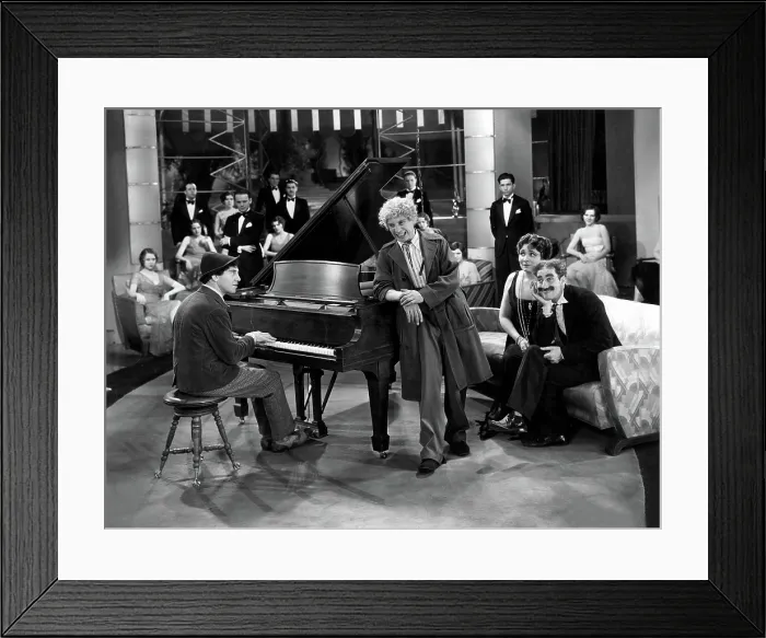 Framed Print : ANIMAL CRACKERS, Chico Marx, Harpo Marx, Margaret Dumont, Groucho Marx, 1930, entertaining party guests Framed Print : ANIMAL CRACKERS, Chico Marx, Harpo Marx, Margaret Dumont, Groucho Marx, 1930, entertaining party guests