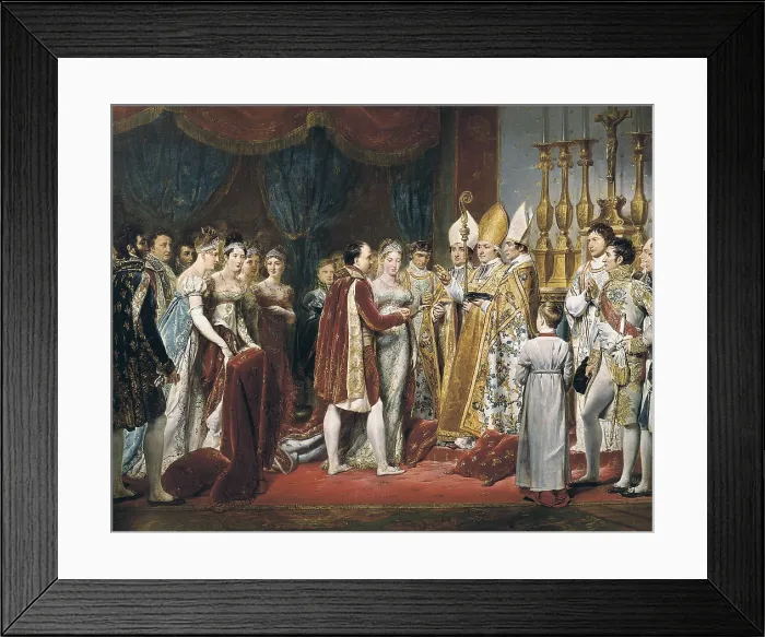 Framed Print : ROUGET, Georges (1784-1869). The Marriage of Napoleon I and Marie Louise, Archduchess of Austria, 2nd April 1810. Neoclassicism. Oil on canvas. FRANCE. Versailles
