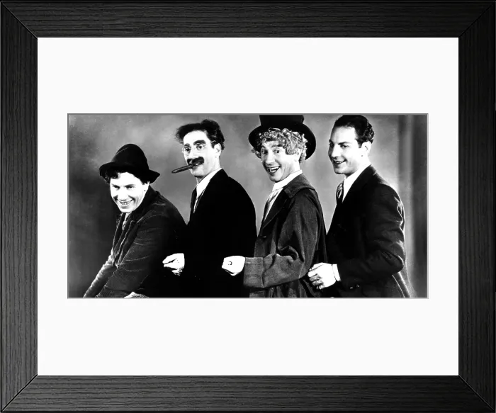 Framed Print : ANIMAL CRACKERS, Chico Marx, Groucho Marx, Harpo Marx, Zeppo Marx, 1930, portrait
